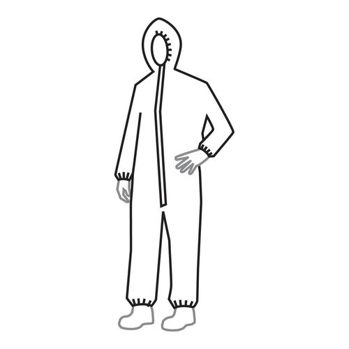Main product image of Tyvek 500 HV TY127S Disposable Chemical Resistant Coveralls w/ Zipper Closure, White, 4X-Large (Pack of 25)