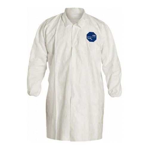 Main product image of Tyvek 400 TY211S Frock w/ Collar, Elastic Wrists, Front Snap Closure, White, 3XL (Pack of 30)