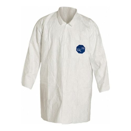 Main product image of Tyvek 400 TY212S Lab Coat w/ Collar, Open Wrists, 2 Pockets, Front Snap Closure, White, 4XL (Pack of 30)