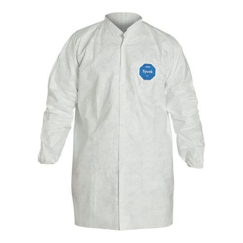 Main product image of Tyvek 400 TY216S Frock w/ Mandarin Collar, Elastic Wrists, Front Snap Closure, White, Large (Pack of 30)