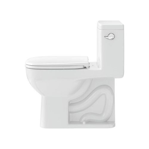 Main product image of One-Piece Toilet D-Code Elongated, Right Side Lever, Flushing Rim, High Gloss (White), 0113010082