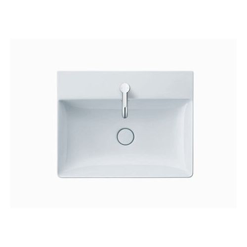 Main product image of DuraSquare 24" Rectangular Ceramic Drop In Bathroom Sink, 3 Faucet Holes (White)