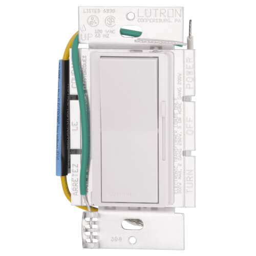 Main product image of Diva Electronic Low-Voltage Dimmer Switch, 300W, Single Pole, Neutral Required, 120V, DVELV-300PH-WH, White