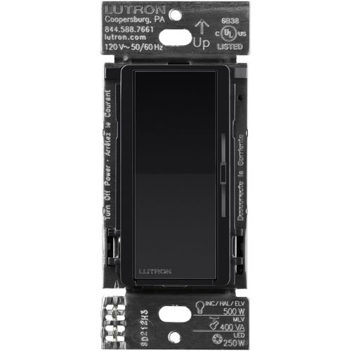 Main product image of Diva Smart ELV+ Dimmer Switch for Caseta Systems, 250W LED/400VA MLV/500W ELV, 120V, Black
