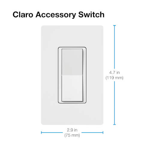 Main product image of Claro Smart Accessory Switch, for use with Diva Smart Dimmer Switch/Claro Smart Switch (White)