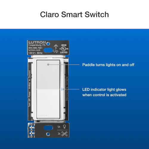 DVRF-PKG1S-WH - Lutron DVRF-PKG1S-WH - Claro Smart Switch 3-Way Kit ...