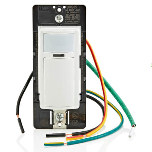 Main product image of 1P or 3-Way Decora 180-Degree Wall Switch Vacancy Sensor, Manual-On, 900 Sq. Ft. (5A) - White, Ivory, Light Almond