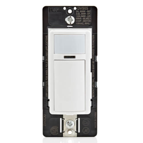 Main product image of 1P or 3-Way Decora 180-Degree Wall Switch Vacancy Sensor, Manual-On, 900 Sq. Ft. (5A) - White, Ivory, Light Almond