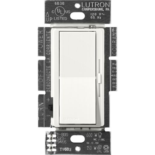 Main product image of Diva 3-Wire Dimmer Switch for Ballasts/LED Drivers, 1000W/6A, Single Pole/3-Way, 277V, Glacier