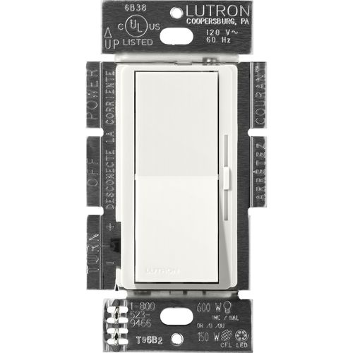 Main product image of Diva 3-Wire Dimmer for Ballasts/LED Drivers, 1000W/6A, 1 Pole/3-Way, Neutral Req'd, 277V, Architectural White