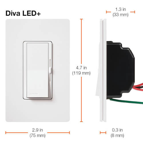 Dvwcl 153ph Wh Lutron Dvwcl 153ph Wh Diva Led Dimmer Switch With Wall Plate 150w Led