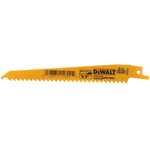 Main product image of 6" 6 TPI Taper Back Bi-Metal Reciprocating Blade for Wood Cutting