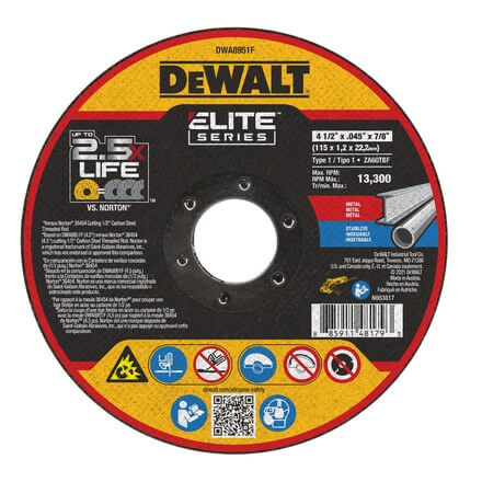 Elite Series 4-1/2" x 7/8" Cutting Wheel