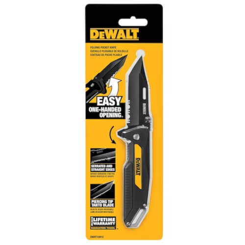 Main product image of 3-1/4" Stainless Steel Partially Serrated Tanto Folding Knife w/ Ball-Bearing Assist