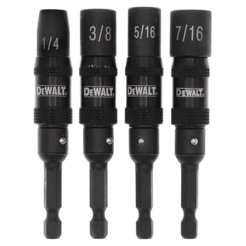 4 Piece Impact Ready Pivoting Nut Driver Set (1/4", 5/16", 3/8", 7/16")