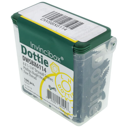 Main product image of #6 x 1-1/4" Phillips Bugle Head Fine Thread Drywall Screw (Pack of 100)