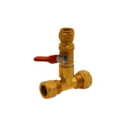 5/8" Comp / 1/2" Sweat End x 3/8" Comp Ball Style Dishwasher Valve (Lead Free)