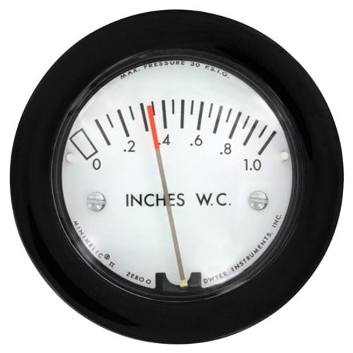 Main product image of Differential Pressure Gauge, 1/8" Male NPT (0 - 5" W.C.)