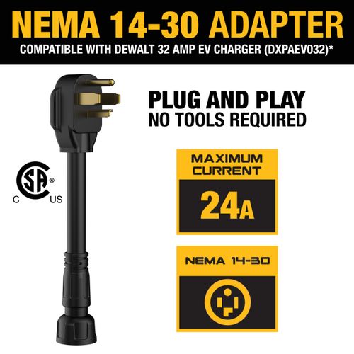Main product image of NEMA 14-30 Electric Vehicle Charger Adapter