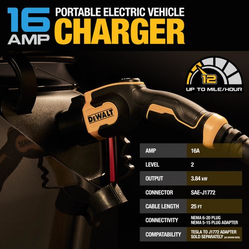 Main product image of Portable Electric Vehicle Charger w/ 5-15 Adapter, 25' Cable & Carry Bag (16A, 120/240V, 3.84kW)