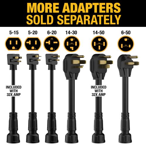 Main product image of Portable Electric Vehicle Charger w/ 5-15 & 14-50 Adapters, 25' Cable & Bag (32A, 240V, 7.6kW)