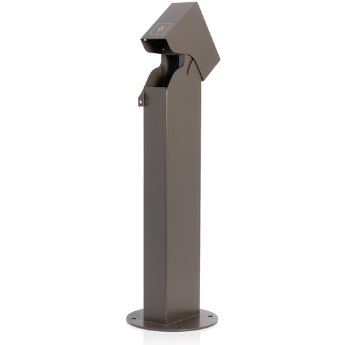 Main product image of 1-Gang 24" Stainless Steel Power Pedestal, Surface Mount, NEMA 3R, Lockable Flush Hinge Top, Self-Closing Lid, Bronze, Stainless Steel