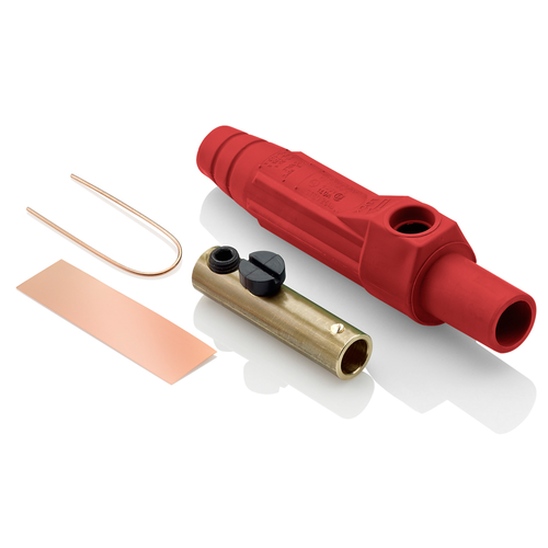 Main product image of 15 Series Cam-Type Female Plug, Contact & Insulator, Detachable, Single Set Screw Termination, #8, #2 AWG, 150A Max, Type 3R When Mated (Red)