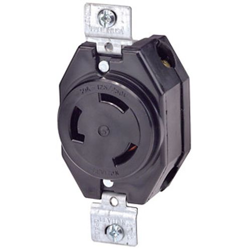 Main product image of 30A, 125/250V NEMA Non-NEMA, 3P, 3W, Flush Mounting Locking Receptacle, Non-Grounding (Black)