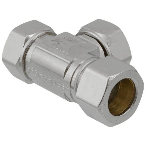 Main product image of 1/2" Nom Comp. (5/8" OD) x 5/8" OD Comp. x 5/8" OD Comp. Universal Tee, Lead Free (Chrome Plated)