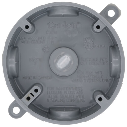 Main product image of 4.93" Dia. Round Weatherproof Non-Metallic T-Box, 13.5 Cubic Inch