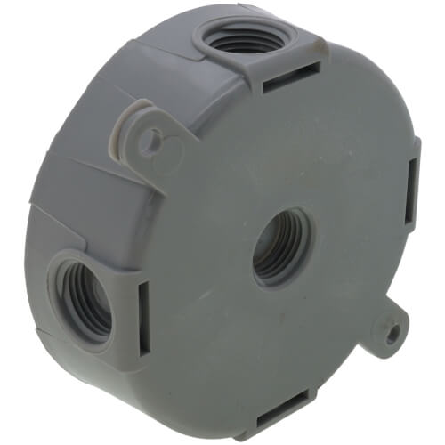 Main product image of 4.93" Dia. Round Weatherproof Non-Metallic T-Box, 13.5 Cubic Inch