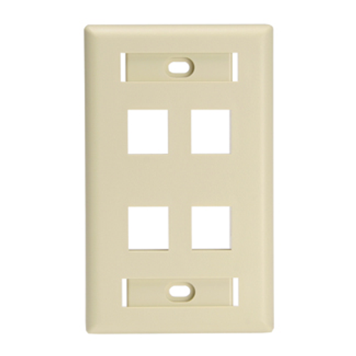 LEVITON 80781-T Coaxial/Video Wallplate Light Almond 4.53 in Lx 2-3/4 in W