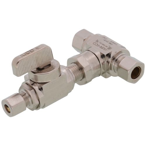 Main product image of 3/8" OD Fem. Comp x 3/8" OD Comp x 1/4" OD Comp Tee & Valve Kit, Lead Free (Brass)