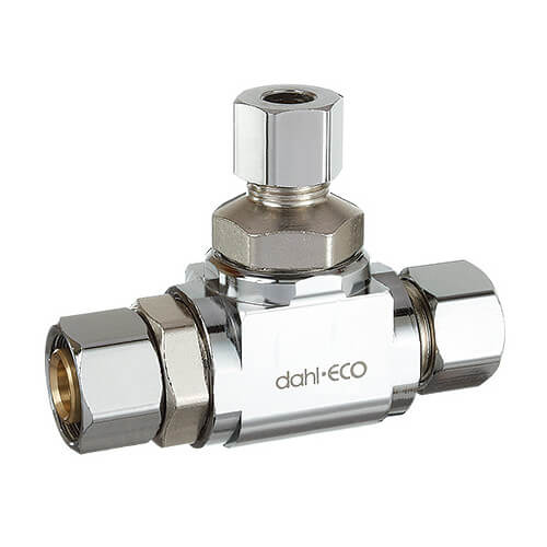 Main product image of 3/8" OD Fem. Comp x 3/8" OD Comp x 1/4" OD Comp Retrofit Tee, Lead Free (Chrome)
