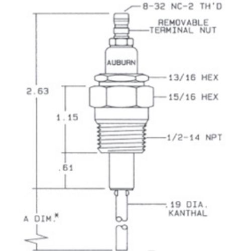 Main product image of Auburn FRS-2 Series Flame Rod, E5-FRS-2-6