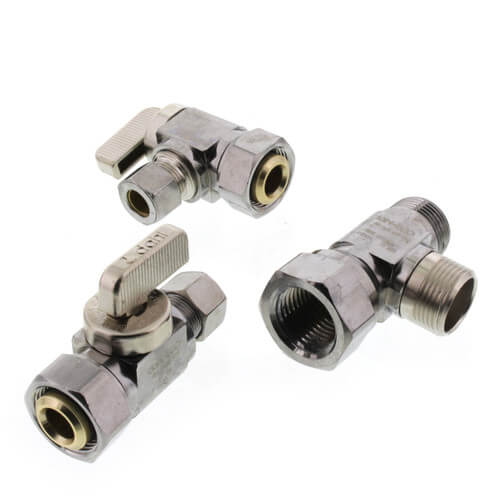 Main product image of 1/2" FIP x 3/8" OD Comp x  3/8" OD Comp Dual Shut-Off Valve, Lead Free (Chrome)