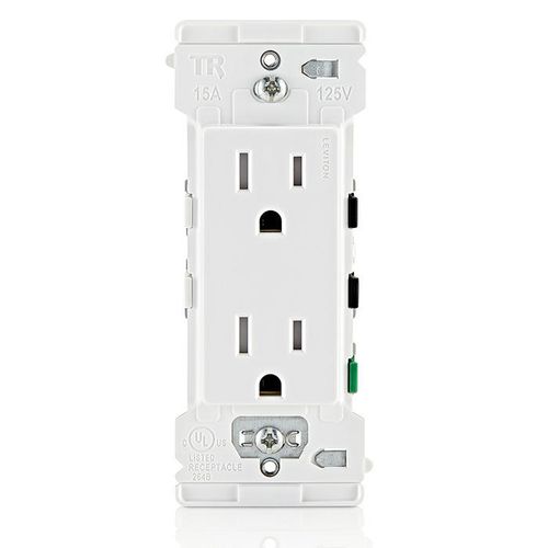 Main product image of Lever Edge Tamper-Ressistant Duplex Receptacle, NEMA 5-15R - White (15A, 125V)