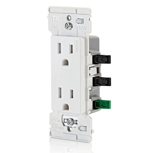Main product image of Lever Edge Tamper-Ressistant Duplex Receptacle, NEMA 5-15R - White (15A, 125V)