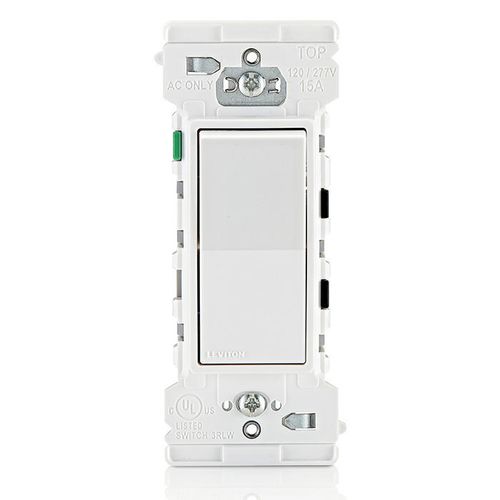 Main product image of Lever Edge Single-Pole Self-Grounding Rocker Switch - White (15 Amp, 120/277V)