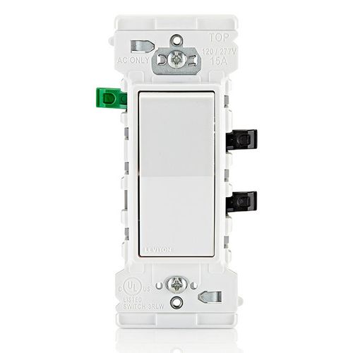 Main product image of Lever Edge Single-Pole Self-Grounding Rocker Switch - White (15 Amp, 120/277V)