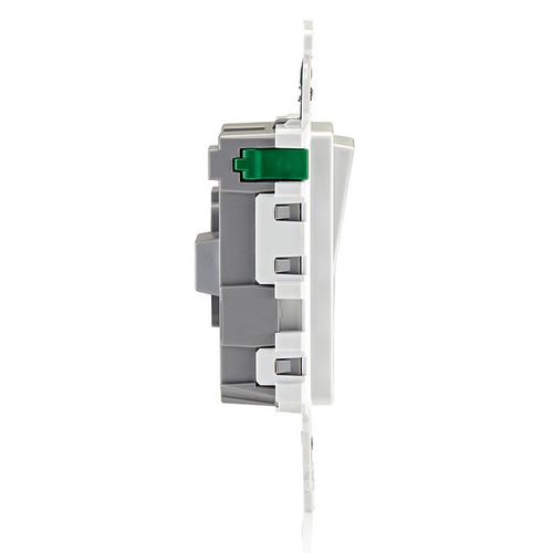 Main product image of Lever Edge Single-Pole Self-Grounding Rocker Switch - White (15 Amp, 120/277V)
