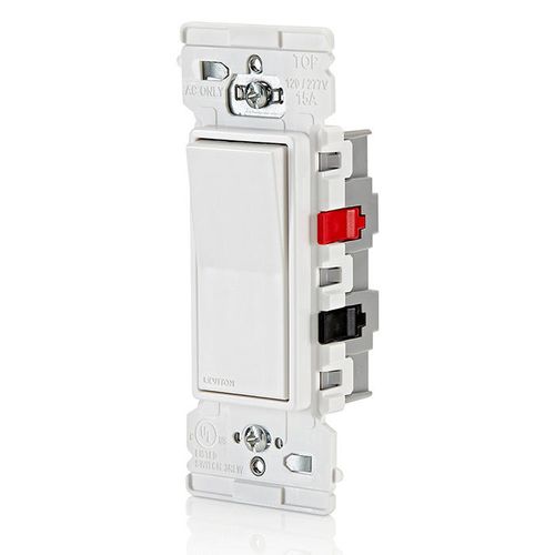 Main product image of Lever Edge 3-Way AC-Quiet Self-Grounding Rocker Switch - White (15 Amp, 120/277V)