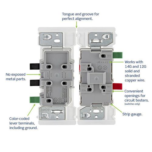 Main product image of Lever Edge 3-Way AC-Quiet Self-Grounding Rocker Switch - White (15 Amp, 120/277V)