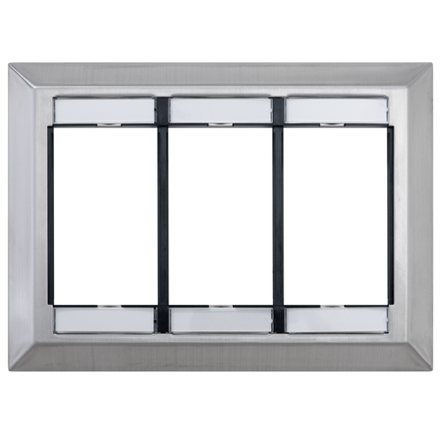 Main product image of Three Gang MOS Wallplate w/ ID Windows, Stainless Steel