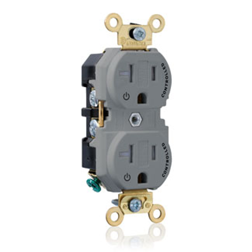 Main product image of Duplex Receptacle Heavy Duty Two Outlets Marked Controlled 20A 125V NEMA 5-20R 2P 3W (Gray)