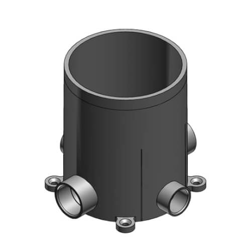 Main product image of 5" Dia. Round Floor Box w/ Reducer Plugs & 3/4" & 1" Hubs