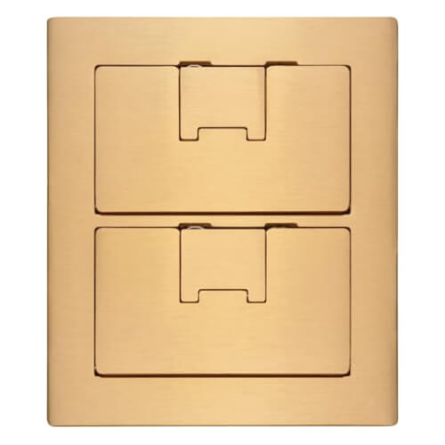 Main product image of Double-Gang Rectangular Non-Metallic Floor Box Cover w/ Carpet Flange (Brown)