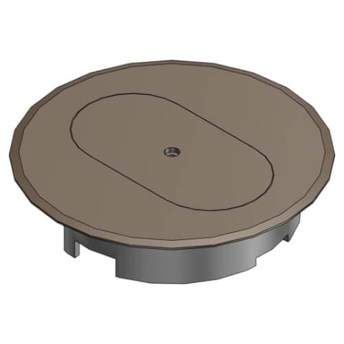 Main product image of Single-Door Cover for Round Floor Boxes, Non-Metallic, for Use with Duplex Devices (Brown)