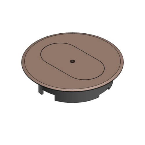 Main product image of Single-Door Cover for Round Floor Boxes, Non-Metallic, for Use with Duplex Devices (Caramel)