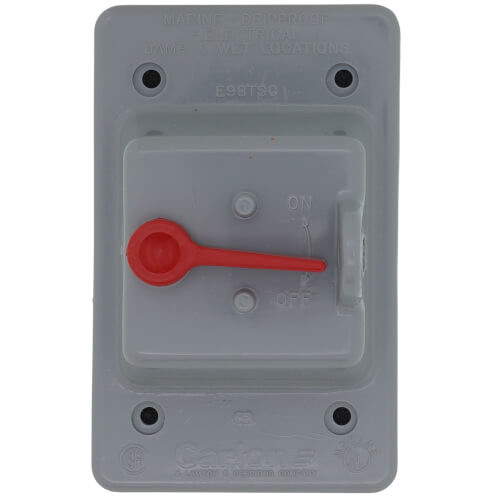 E98TSCNCAR Carlon E98TSCNCAR 1Gang Weatherproof Box Cover w/ Toggle Switch (Gray)